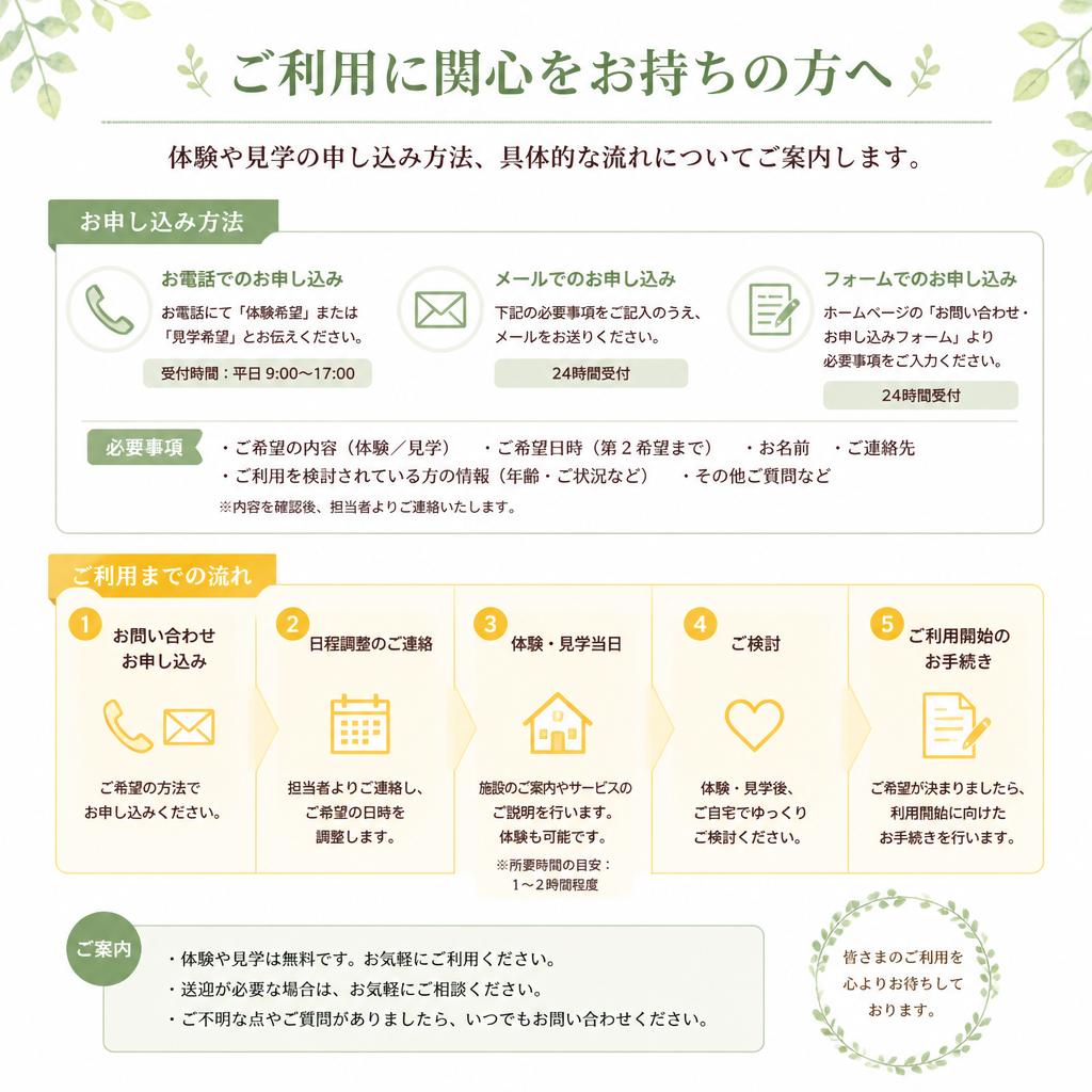 第7セクション: お問い合わせ・見学のご案内