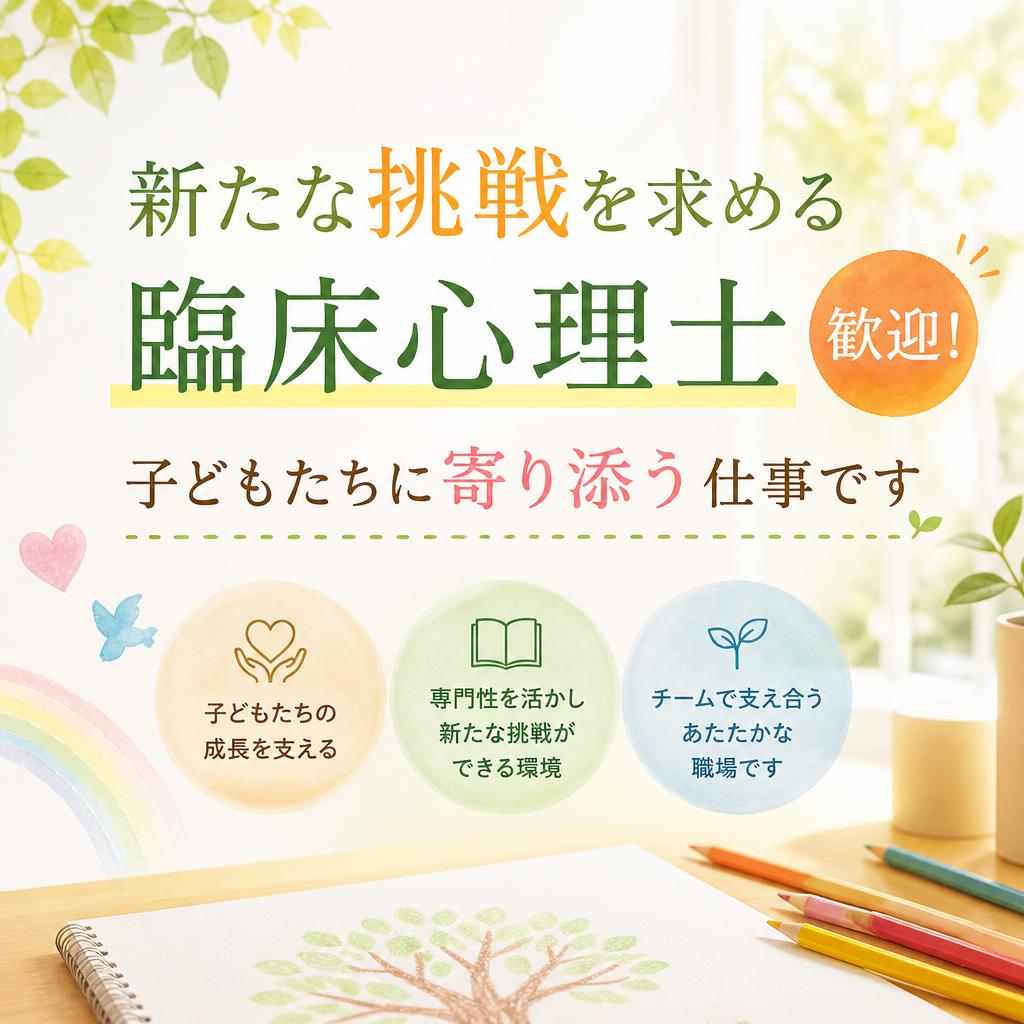 新たな挑戦を求める臨床心理士歓迎！子どもたちに寄り添う仕事です/臨床心理士求人/こぱんはうすさくら香里ヶ丘教室